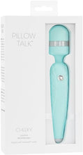 Load image into Gallery viewer, Pillow Talk Cheeky Wand Vibe W/ Swarovski Crystal Teal