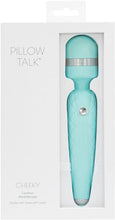 Load image into Gallery viewer, Pillow Talk Cheeky Wand Vibe W/ Swarovski Crystal Teal
