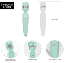 Load image into Gallery viewer, Pillow Talk Cheeky Wand Vibe W/ Swarovski Crystal Teal