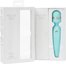Load image into Gallery viewer, Pillow Talk Cheeky Wand Vibe W/ Swarovski Crystal Teal