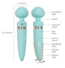 Load image into Gallery viewer, Pillow Talk Sultry Rotating Wand Teal