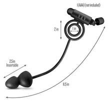 Load image into Gallery viewer, Anal Adventures Platinum Silicone Anal Plug W Vibrating C Ring Black