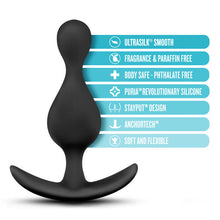 Load image into Gallery viewer, Anal Adventures Platinum Wave Plug Black