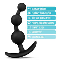 Load image into Gallery viewer, Anal Adventures Platinum Small Anal Beads Black