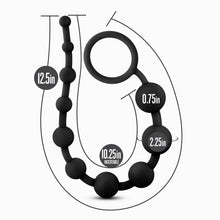 Load image into Gallery viewer, Anal Adventures Platinum Silicone 10 Anal Beads Black