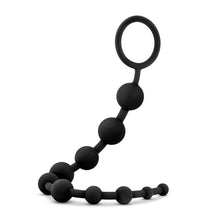 Load image into Gallery viewer, Anal Adventures Platinum Silicone 10 Anal Beads Black