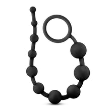 Load image into Gallery viewer, Anal Adventures Platinum Silicone 10 Anal Beads Black