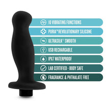 Load image into Gallery viewer, Anal Adventures Platinum Silicone Vibrating Prostate Massager 02 Black