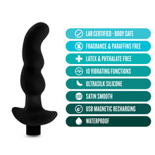 Load image into Gallery viewer, Anal Adventures Platinum Silicone Vibrating Prostate Massager 03 Black
