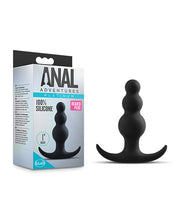 Load image into Gallery viewer, Anal Adventures Platinum Beaded Plug Black