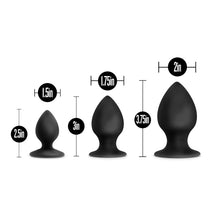 Load image into Gallery viewer, Anal Adventures Platinum Silicone Anal Stout Plug Kit Black