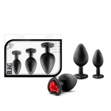 Load image into Gallery viewer, Luxe Bling Plugs Training Kit Black W/red Gems
