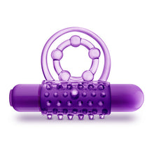 Load image into Gallery viewer, Play With Me The Player Vibrating Double Strap Cockring Purple