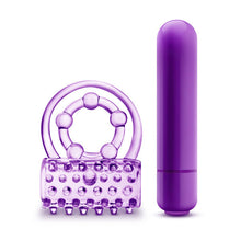 Load image into Gallery viewer, Play With Me The Player Vibrating Double Strap Cockring Purple