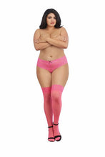 Load image into Gallery viewer, Sheer Thigh High W/ Stay Up Lace Top Hot Pink Q/s
