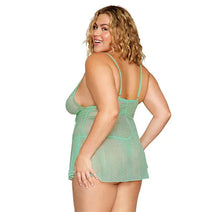 Load image into Gallery viewer, Eyelash Lace Babydoll Set Seafoam Osq