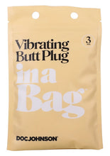 Load image into Gallery viewer, In A Bag Butt Plug 3 Black Vibrating "