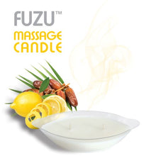 Load image into Gallery viewer, Fuzu Massage Candle Fiji Dates & Lemon Peel 4 Oz