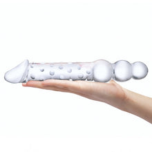 Load image into Gallery viewer, Glas 12in Double Ended Dildo W / Anal Beads