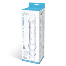 Load image into Gallery viewer, Glas 12in Double Ended Dildo W / Anal Beads