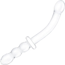 Load image into Gallery viewer, Glas 12in Girthy Ribbed G-spot Glass Dildo W/ Handle Grip