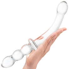 Load image into Gallery viewer, Glas 12in Girthy Ribbed G-spot Glass Dildo W/ Handle Grip