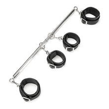 Load image into Gallery viewer, Lux Fetish 4 Cuff Expandable Spreader Bar Set W/ Detachable Wrist & Ankle Cuffs