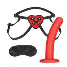Load image into Gallery viewer, Lux Fetish Red Heart Strap On Harness & 5in Dildo Set