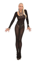 Load image into Gallery viewer, Sheer Long Sleeve Bodystocking Black