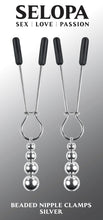 Load image into Gallery viewer, Selopa Beaded Nipple Clamps Silver