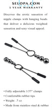 Load image into Gallery viewer, Selopa Beaded Nipple Clamps Black Chrome