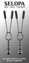 Load image into Gallery viewer, Selopa Beaded Nipple Clamps Black Chrome