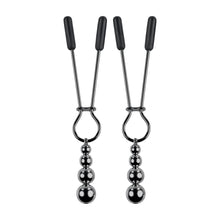 Load image into Gallery viewer, Selopa Beaded Nipple Clamps Black Chrome