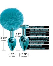 Load image into Gallery viewer, Nixie Metal Butt Plug Set Pom Pom & Jewel Blue Metallic