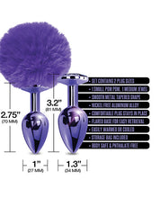 Load image into Gallery viewer, Nixie Metal Butt Plug Set Pom Pom & Jewel Purple Metallic