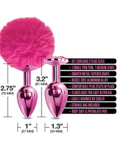 Load image into Gallery viewer, Nixie Metal Butt Plug Set Pom Pom & Jewel Pink Metallic