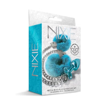 Load image into Gallery viewer, Nixie Metal Plug & Furry Cuff Set Blue Metallic