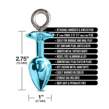 Load image into Gallery viewer, Nixie Metal Plug & Furry Cuff Set Blue Metallic