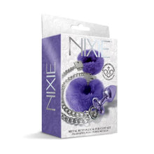 Load image into Gallery viewer, Nixie Metal Plug & Furry Cuff Set Purple Metallic