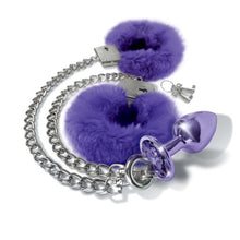Load image into Gallery viewer, Nixie Metal Plug & Furry Cuff Set Purple Metallic