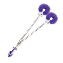 Load image into Gallery viewer, Nixie Metal Plug & Furry Cuff Set Purple Metallic