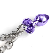 Load image into Gallery viewer, Nixie Metal Plug & Furry Cuff Set Purple Metallic