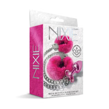 Load image into Gallery viewer, Nixie Metal Plug & Furry Cuff Set Pink Metallic