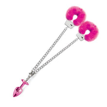 Load image into Gallery viewer, Nixie Metal Plug & Furry Cuff Set Pink Metallic