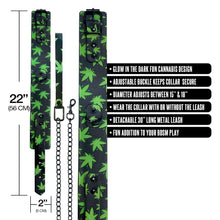 Load image into Gallery viewer, Stoner Vibes Collar/leash Glow In The Dark Chronic Collection