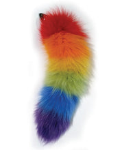 Load image into Gallery viewer, Rainbow Foxy Tail W/stainless Steel Butt Plug