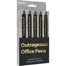 Load image into Gallery viewer, Outrageous Office Pens Asst Sayings 5 Pk