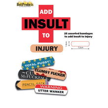 Load image into Gallery viewer, Add Insult To Injury Bandaids W/ Asst Sayings 9 Pc Display