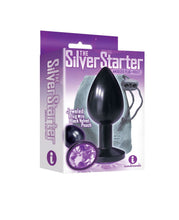 Load image into Gallery viewer, 9's Silver Starter Anodized Bejeweled Steel Plug Violet