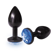 Load image into Gallery viewer, 9's Silver Starter Anodized Bejeweled Steel Plug Cobalt